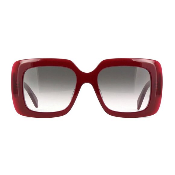 NEW CELINE WOMEN SQUARE SUNGLASSES CELINE CL40263F 69B BURGUNDY GREY EYEWEAR - Picture 2 of 3
